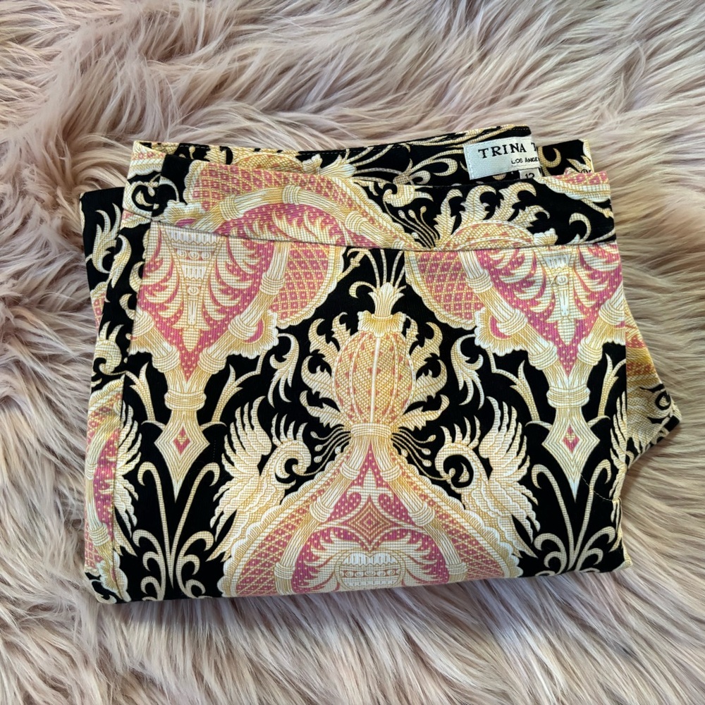 Trina Turk Pink, Black, and Cream Boot Cut Pants - Picture 3 of 12
